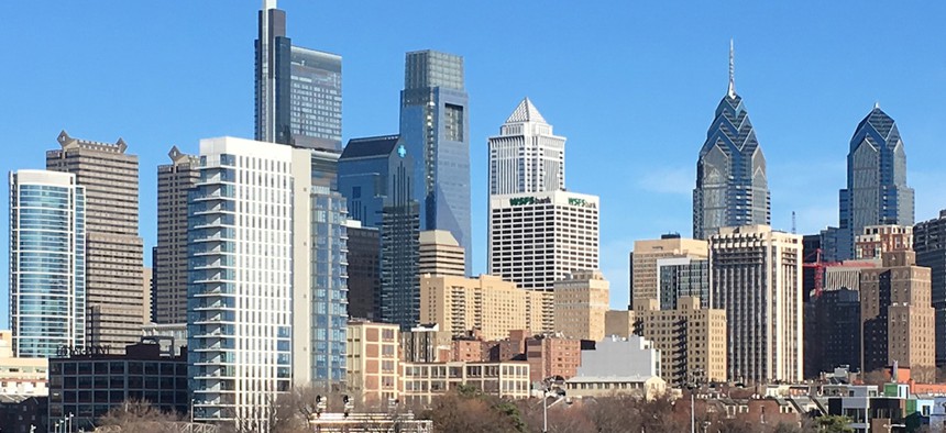 Philadelphia skyline from South Street Bridge