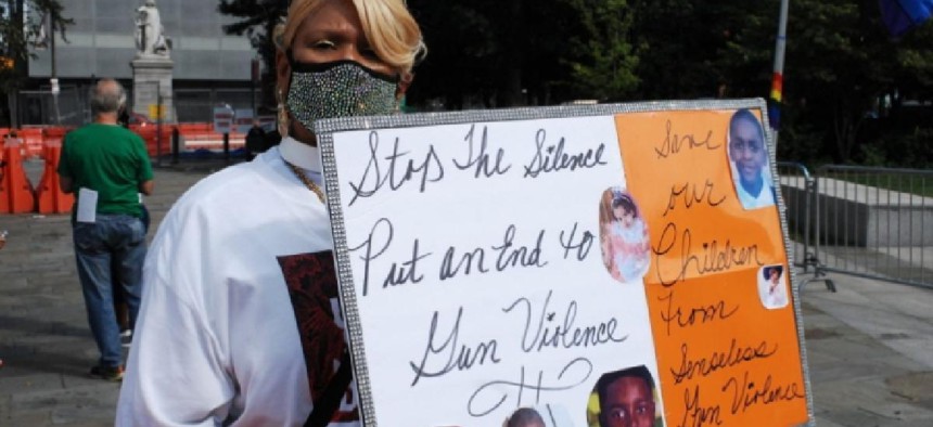 Mothers demand an end to gun violence in Philadelphia, 2020.