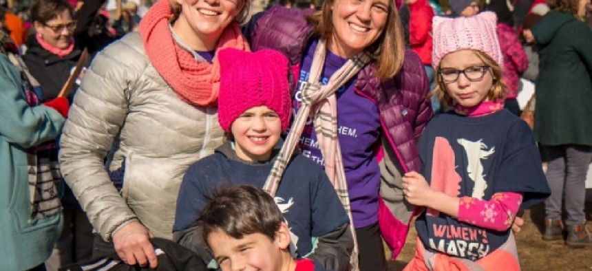 Ashley Lunkenheimer, second from right, with family at the Philadelphia Women's March