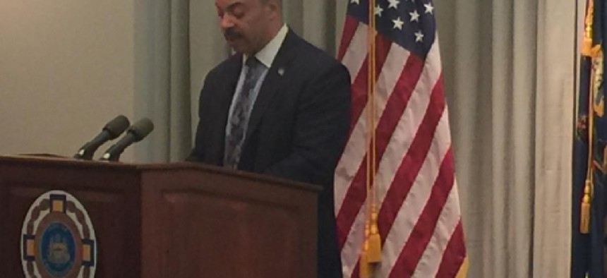 Philadelphia District Attorney R. Seth Williams speaks during his press conference announcing his decision not to run for re-election.