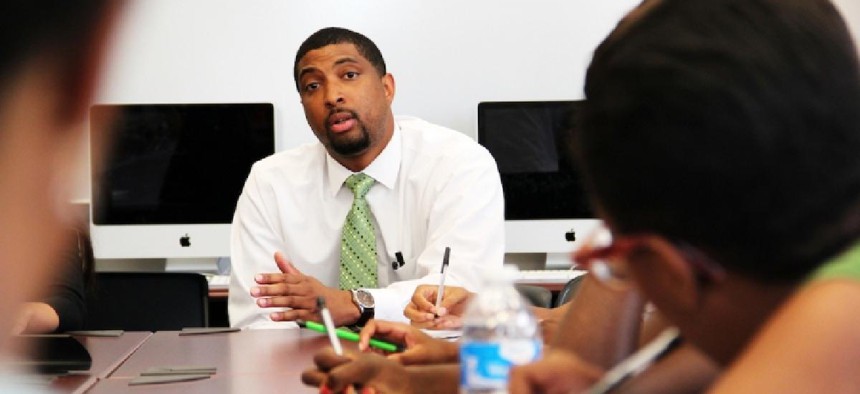 Chris Woods, executive vice president of District 1199C - image courtesy Temple University High School Press