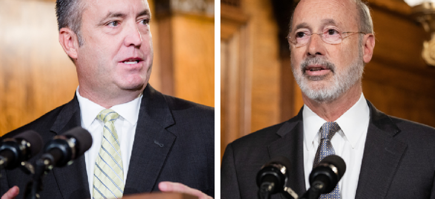 Senate President Pro Tempore Jake Corman; Gov. Tom Wolf