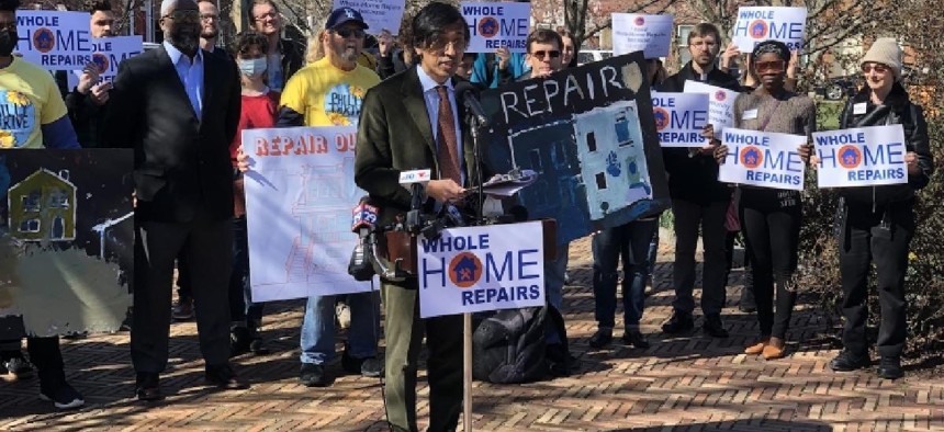 Whole Home Repairs campaign launch at Hawthorne Park in Philadelphia on Monday