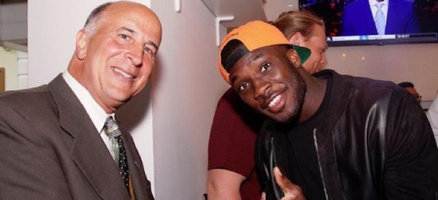Councilman Mark Squilla with Philadelphia Eagles wide receiver Nelson Agholor at a 2016 fundraiser