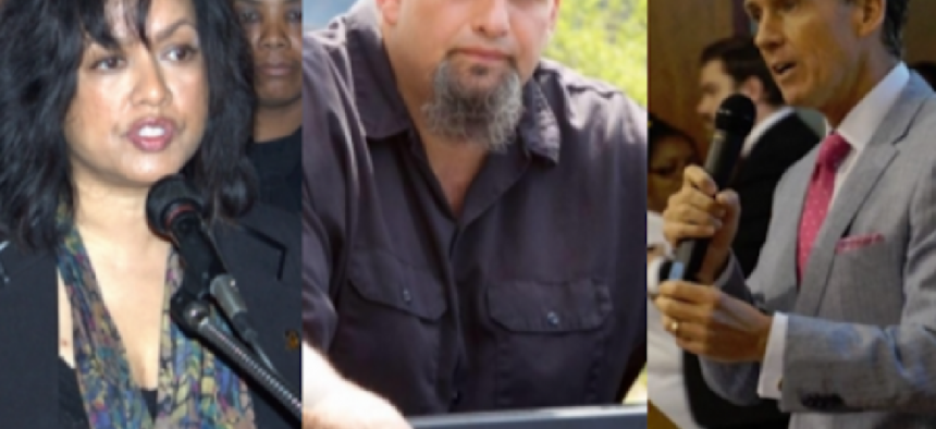 Democratic candidates for Pennsylvania lieutenant governor, from left to right: Nina Ahmad, John Fetterman and incumbent Mike Stack - photos provided