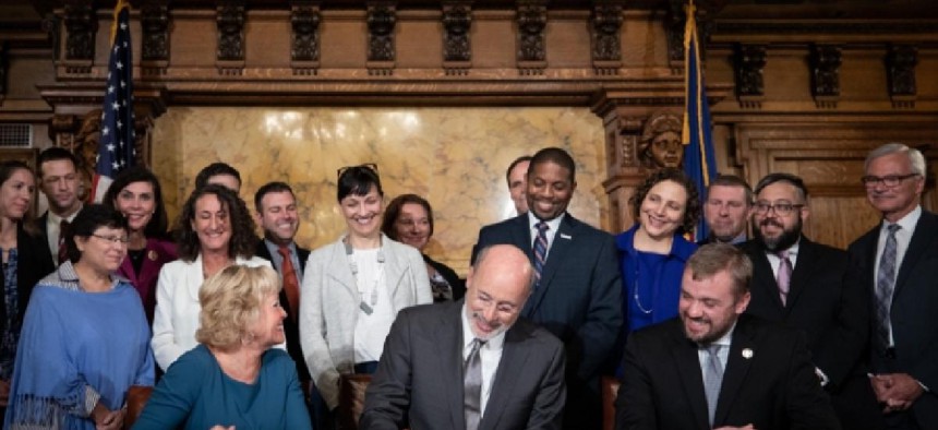 Gov. Tom Wolf signs Act 77 of 2019 into law, which established mail-in voting in Pennsylvania