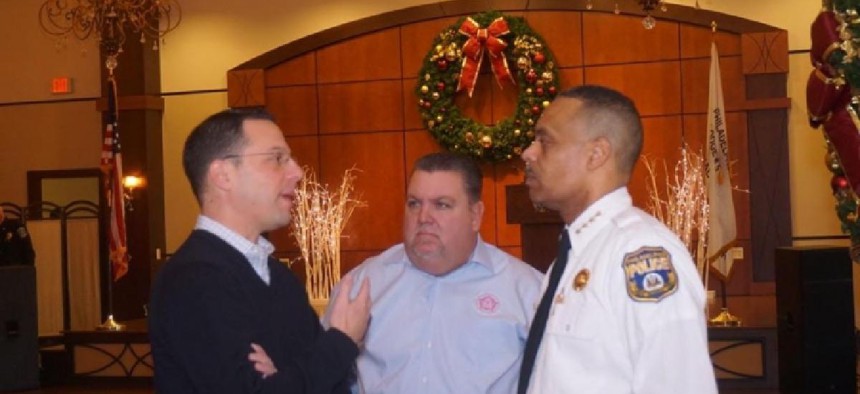 FOP President John McNesby and Police Commissioner Richard Ross with Attorney General Josh Shapiro