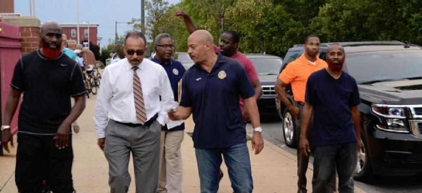 Philadelphia District Attorney Seth Williams, third from left, during National Night Out last week.