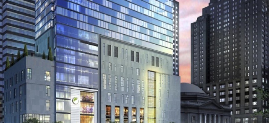 Rendering of W and element hotels project. Image courtesy VisitPhilly
