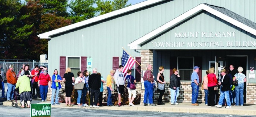 People line up to cast their ballots in last week's election in Mount Pleasant. Shutterstock