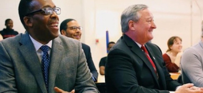 Philadelphia Council President Darrell Clarke and Mayor Jim Kenney - photo: City of Philadelphia