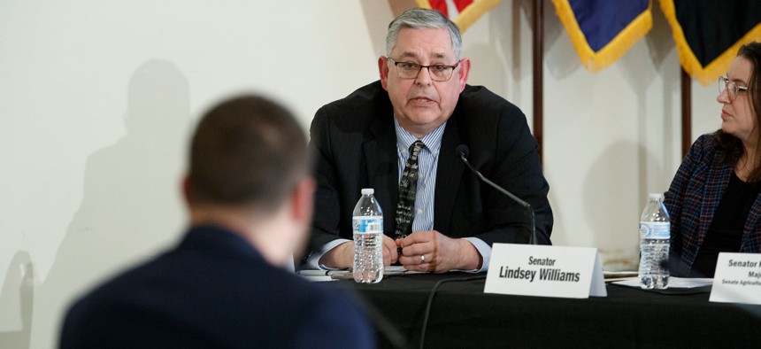 State Sen. Cris Dush speaks at a legislative hearing