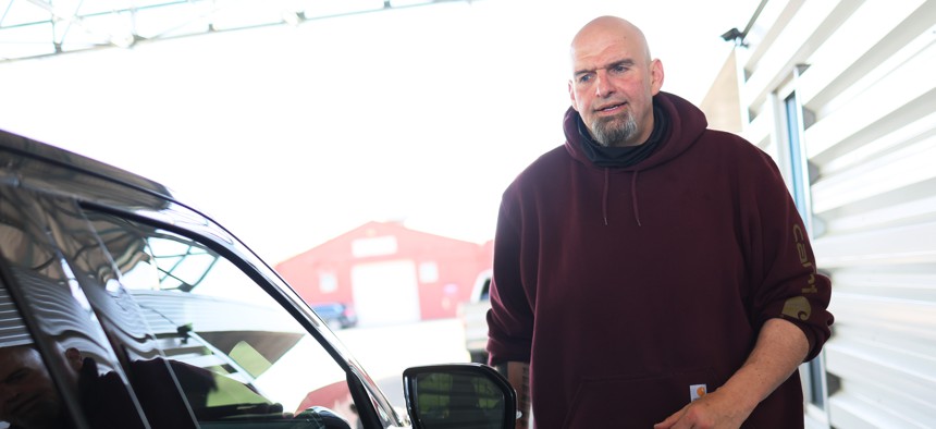 Pennsylvania Lt. Gov. John Fetterman campaigns for U.S. Senate