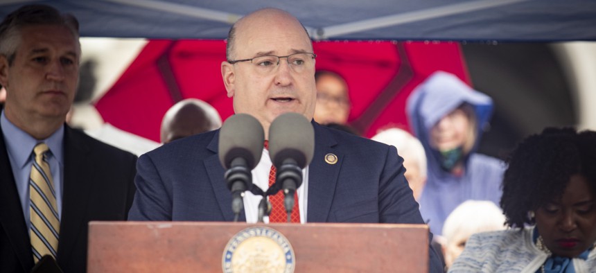 State Rep. Ben Sanchez at an April press conference on gun violence