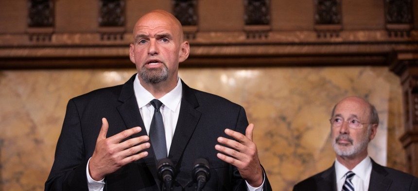 Lt. Gov. John Fetterman with Gov. Tom Wolf