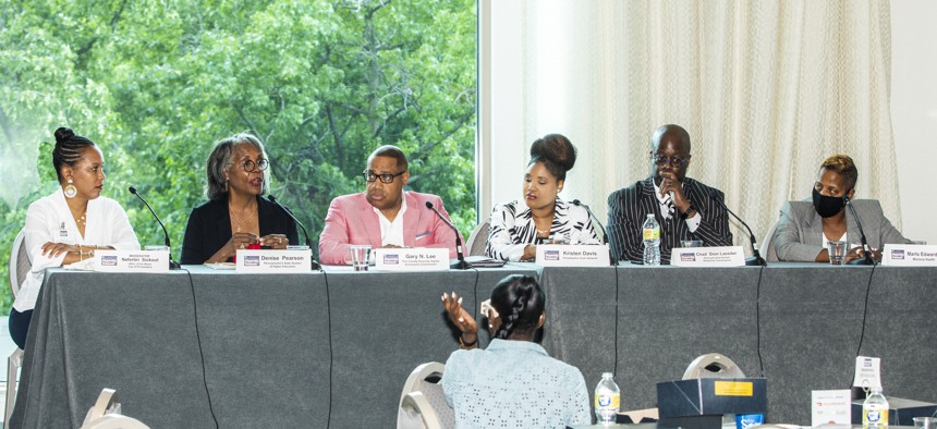 L-R: Nefertiri Sickout, Denise Pearson, Gary N. Lee, Kristen Davis and Chad Dion Lassiter