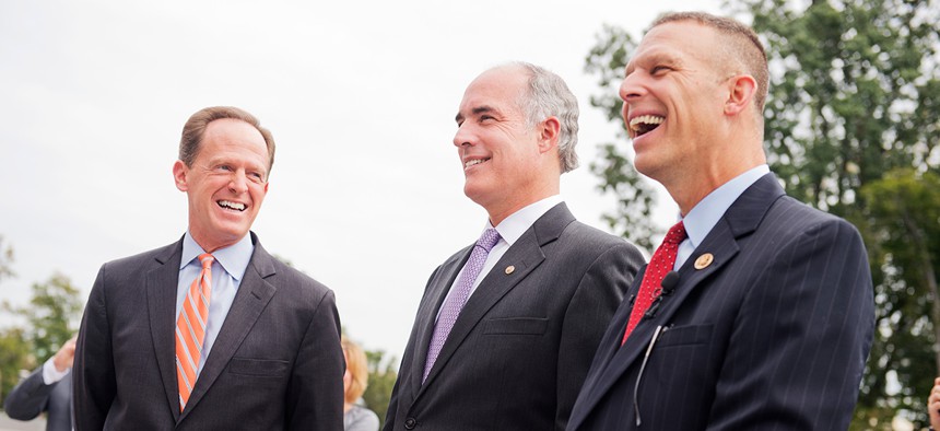 From left, Sens. Pat Toomey, Bob Casey, and Rep. Scott Perry.