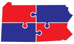 Map of Pennsylvania as a puzzle.