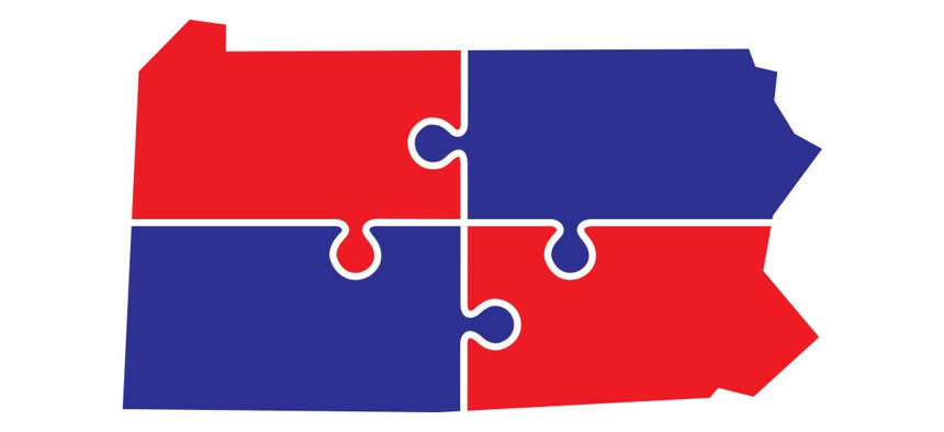 Map of Pennsylvania as a puzzle.