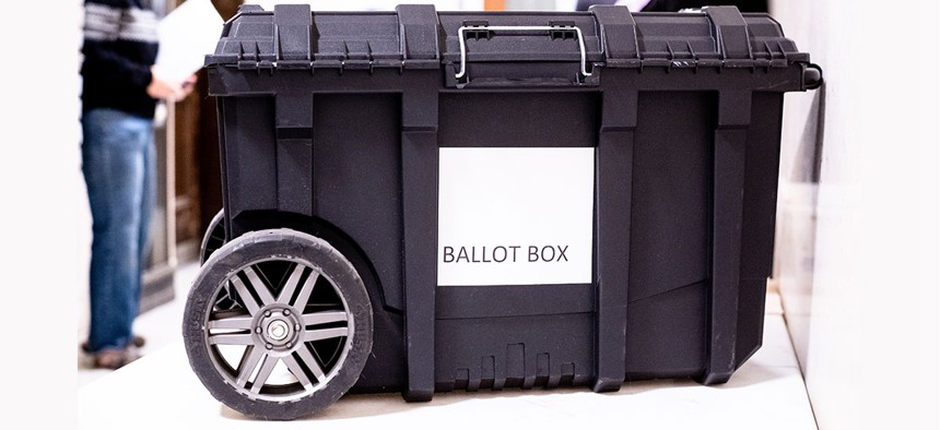 An official ballot box in Pittsburgh ahead of the 2020 presidential elections.
