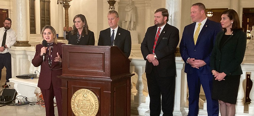 Kim Ward announces the new Senate Republican Caucus leadership team