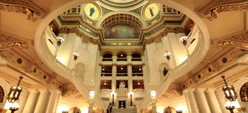 The main rotunda of the Pennsylvania Capitol.