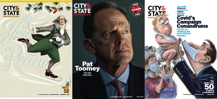 A sampling of City & State magazine covers over the past year.