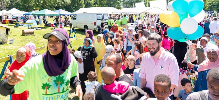 Over 15,000 Muslim community members were joined by Mayor Jim Kenney and other elected officials at the Philly Eid in the Park Festival in June 2019.