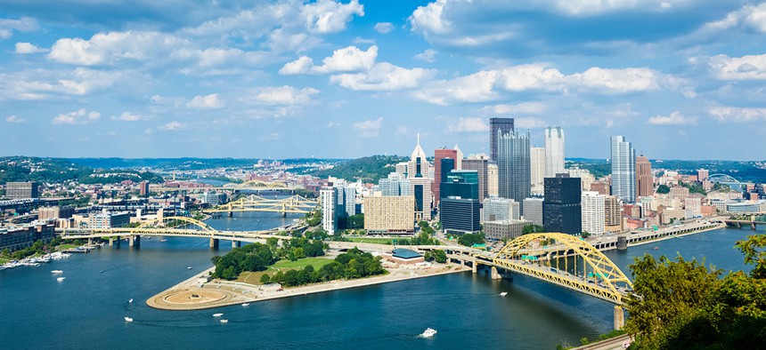 The Pittsburgh skyline.