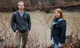 Eric Harder, riverkeeper of the Youghiogheny River and Stacey Magda, a community organizer with the Mountain Watershed Association, an environmental group that watches over the river.