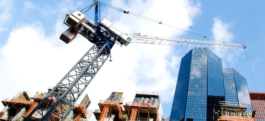 The construction of 3 PNC Plaza. It was completed in 2009.