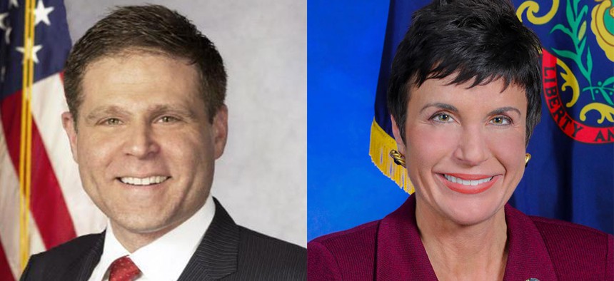 State Reps. Jared Solomon (left) and Marla Brown (right).