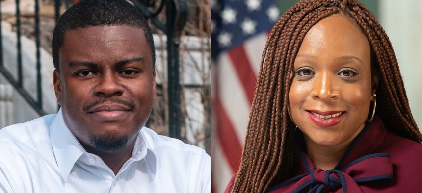 Philadelphia City Council candidate Jabari Jones and Philadelphia City Councilmember Jamie Gauthier.