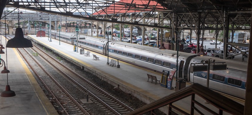 An Amtrak station in Harrisburg.