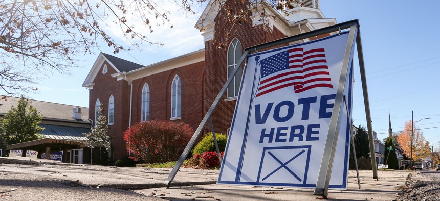 A polling location at the Shiloh United Church of Christ in Danville in 2022.