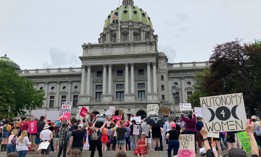 An abortion rights rally at the Pennsylvania Capitol
