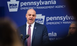 York District Attorney David Sunday speaks at a PEMA press conference in 2019