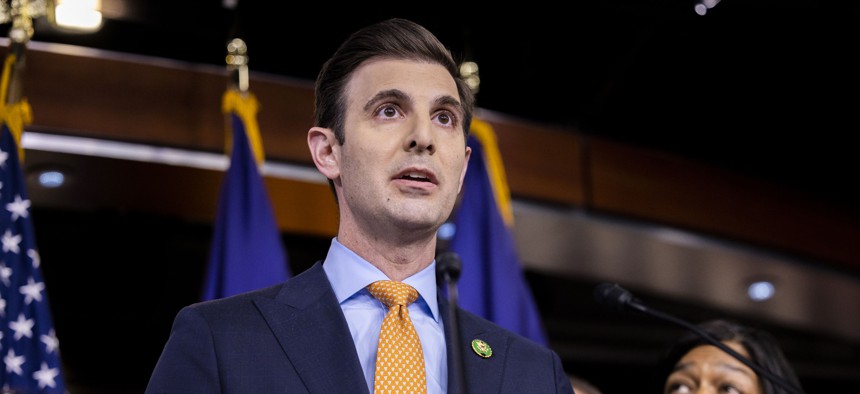 Representative Chris Deluzio, a Democrat from Pennsylvania, speaks during a news conference in Washington, DC, US, on Wednesday, May 24, 2023