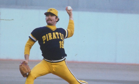 Pittsburgh Pirates Jim Rooker pitches against the Baltimore Orioles in the 1979 World Series.