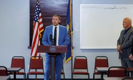 Pennsylvania Broadband Development Authority Executive Director Brandon Carson speaks during a press conference in December 2022.