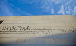 “We the People” facade at the National Constitution Center