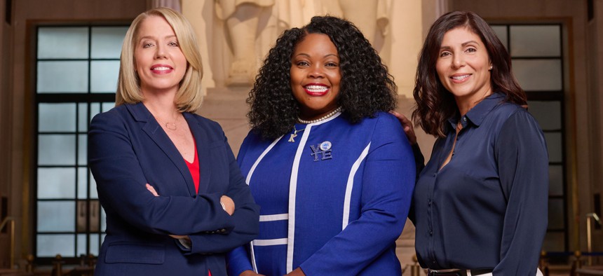 From left to right: Cathy McVey, Katherine Gilmore Richardson and Carolina DiGiorgio