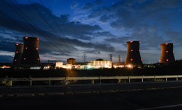 The Three Mile Island Nuclear Plant is seen on September 21, 2024 from across the river in Etters, Pennsylvania.