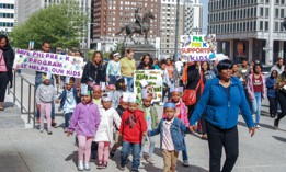 A 2019 rally in support of Philadelphia’s sugary drinks tax