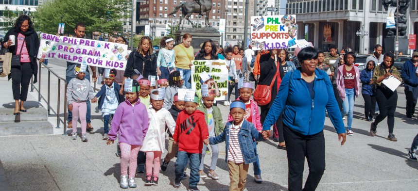 A 2019 rally in support of Philadelphia’s sugary drinks tax