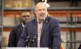 Incoming House Minority Leader Jesse Topper speaks at a May 2024 press conference in Bedford County. 