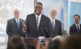 Then-Philadelphia City Council President Darrell Clarke speaks at a press conference in 2022.