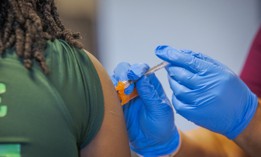 A nurse administers a vaccination at a vaccine clinic in Harrisburg, Pennsylvania in July 2022.