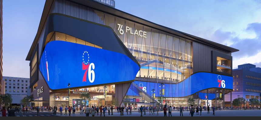 The proposed Sixers arena community meeting at the Philadelphia Convention Center on Sept. 11, 2024