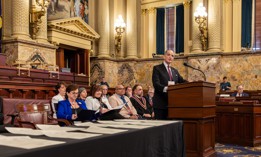 Lawrence Tabas leads the 60th Pennsylvania Electoral College meeting in the Pennsylvania Capitol.